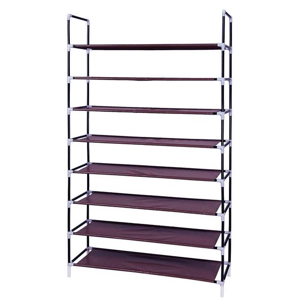 Shoe Rack Shelf 8 Layers Non-Woven Fabrics & Steel Easy to Install and Clean 100CM Ultra Large Capacity Brown[US-Stock] | Vimost Shop.