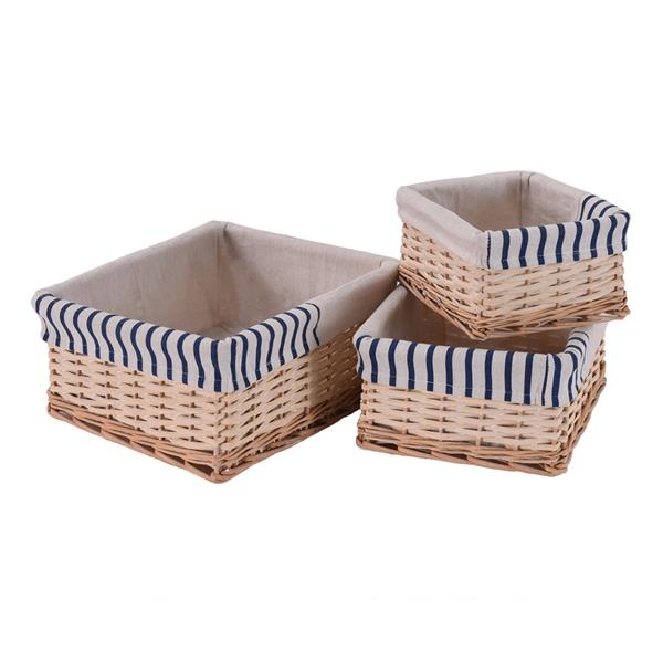 Handmade Wicker Storage Baskets Set of 3 Shelf Woven Decorative Home Bins Organizer Nesting Baskets Natural[US-Stock] | Vimost Shop.