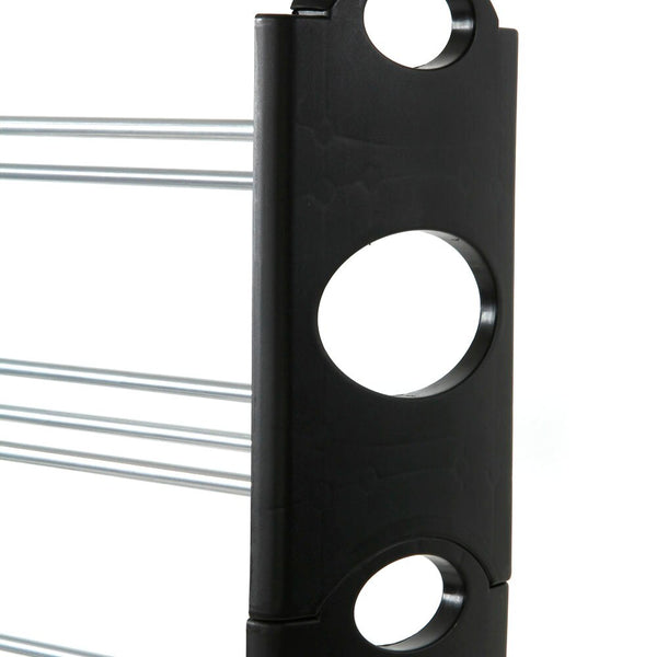 Shoe Rack Shelf 10-Tier 50-Pair-of-Shoes Adjustable Steel & Plastic Black & Silver | Vimost Shop.