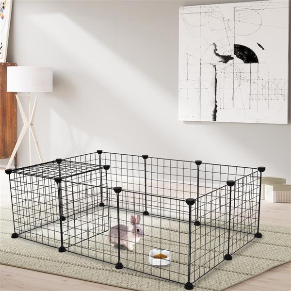 Small Animal Cage Indoor Portable Metal Wire Yard Fence for Small Animals,Rabbits,Kennel Crate Fence Tent Pet Playpen | Vimost Shop.
