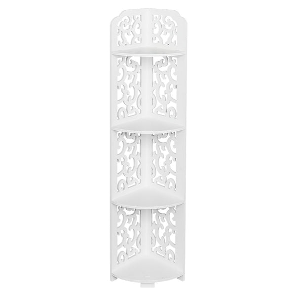 Storage Shelf Daqing Carving Style Waterproof 120-Degree Angle 4 Layers Bathroom Cabinet Rack White[US-W] | Vimost Shop.