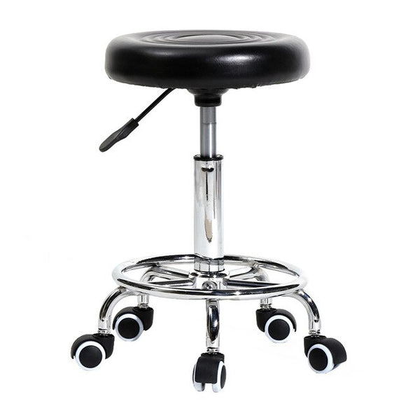 2Colors Adjustable Round Stool with Lines Rotation Bar Stool Black Leather Stool Height Adjustable Bar Chair Work Rotating Chair | Vimost Shop.