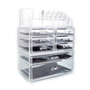 3Pcs Set Cosmetics Storage Rack/Shelf/Stand Makeup Organizer Case with 6 Small & 2 Large Drawers Transparent[US-Stock] | Vimost Shop.