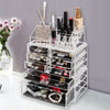 3Pcs Set Cosmetics Storage Rack/Shelf/Stand Makeup Organizer Case with 6 Small & 2 Large Drawers Transparent[US-Stock] | Vimost Shop.