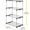 80*50*137cm Free Standing 4 Tier Shelf Tower - Closet Storage Organizer Silver Color | Vimost Shop.