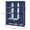 71" Portable Closet Wardrobe Clothes Rack Storage Organizer with Shelf Gray & Navy Blue | Vimost Shop.