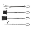 5 In 1 Fireplace Stove Tool Set Flat Iron Cross Base Includes Brushes Shovels Pliers and Poker[US-Stock] | Vimost Shop.