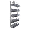 Wall Mounted Spice Rack Organizer 5 Tier Multi-Purpose Metal Storage Shelf Pattern Edge Black 40x9x68CM[US-Stock] | Vimost Shop.