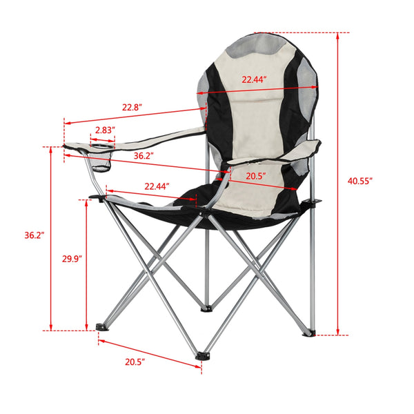 Medium Portable Camping Chair Fishing Chair Folding Chair for  Sunbathing Black Gray[US-Stock] | Vimost Shop.