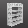 5-Tiers Carved Shoe Rack Wood-Plastic Board Storage Shelf Waterproof Damp Proof White 62x24x80CM[US-Stock] | Vimost Shop.