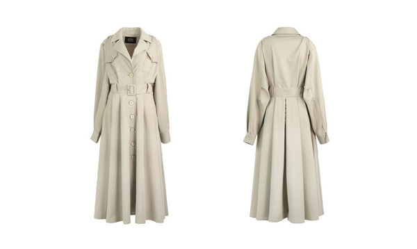Green Solid Single Breasted Oversize Casual Women Trench Coat,Spring Full Sleeve Korean Office Ladies Daily Outwear