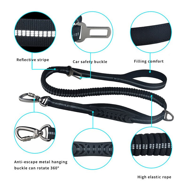 Adjustable Dog Leash Nylon Reflective Safety Belt Pet Training Lead Leashes Outdoor Walking Rope for Large Dogs Pets Accessories | Vimost Shop.