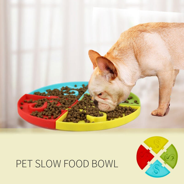 Silicone Pet Bowl Dog Cat Slow Eating Feeding Food Bowls Portable Puppy Feeder Puzzle Bowls Dishes Anti Choke Food Container | Vimost Shop.