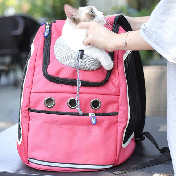 Portable Pet Carrier Bag Breathable Mesh Double Shoulder Front Backpack For Puppy Cats Foldable Outdoor Backpack Pets Supplies | Vimost Shop.