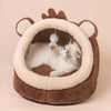 Pet Bed Dog House Winter Warm Sleeping Cage Soft Cozy Puppy Kennel for Dogs Cats Semi-Enclosed Monkey-shaped Cushion Pets Nest | Vimost Shop.