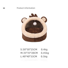Pet Bed Dog House Winter Warm Sleeping Cage Soft Cozy Puppy Kennel for Dogs Cats Semi-Enclosed Monkey-shaped Cushion Pets Nest | Vimost Shop.