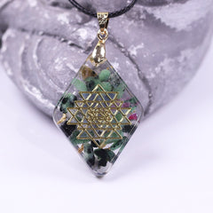 Orgonite Pendant Handmade Custom  Epidote Natural Crystal Energy Converter Reiki Charm Pendant Jewelry For Women | Vimost Shop.