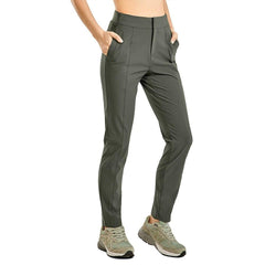 Women's Zip-off Hiking Pants Lightweight Quick Dry Comfy Casual Pants Elastic Waist Straight Leg