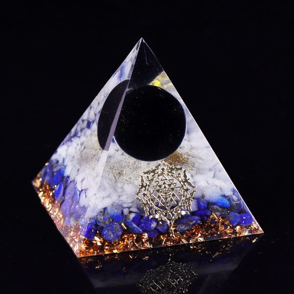 Obsidian Sphere Orgone Pyramid Orgonite Collection With Lapis Lazuli Powerful Energy Orgones | Vimost Shop.