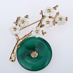 Women Freshwater Pearl Agate White Shell Flower Branch Shape Pin Brooch Luxury Handmade Jewelry Christmas Gift Girl Her