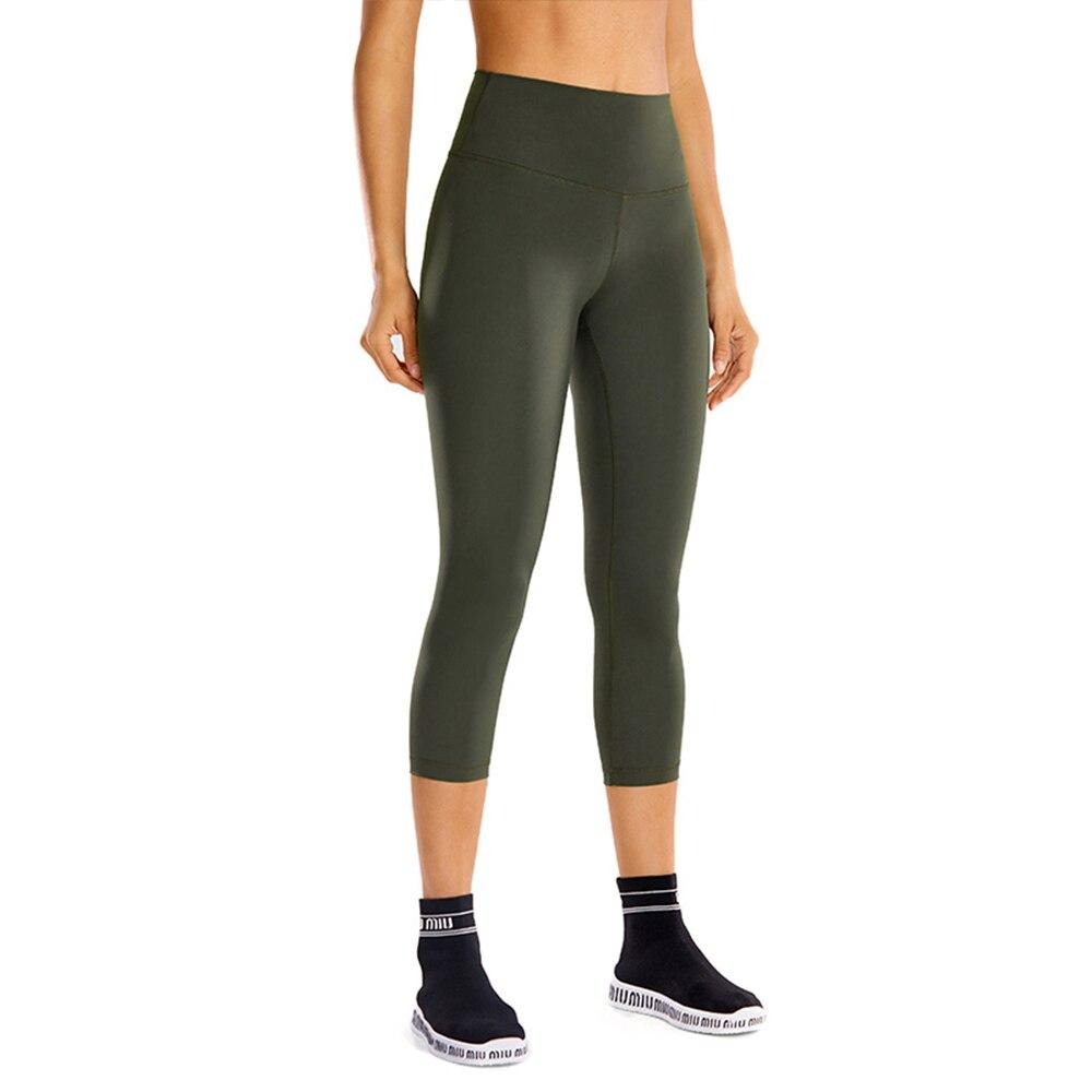 High Waisted Capri Workout Leggings for Women Hugged Feeling Athletic Compression Leggings -21 Inches