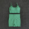 6 Colors Sports Suit Seamless Yoga Set Female Workout Clothes Medium Support Sports Bra+High Waist Gym Shorts Women Sportwear