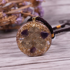 REIKI Orgonite Pendant Natural Amethyst Sweater Chain Men And Women Necklace Bring Lucky Healing Jewelry | Vimost Shop.