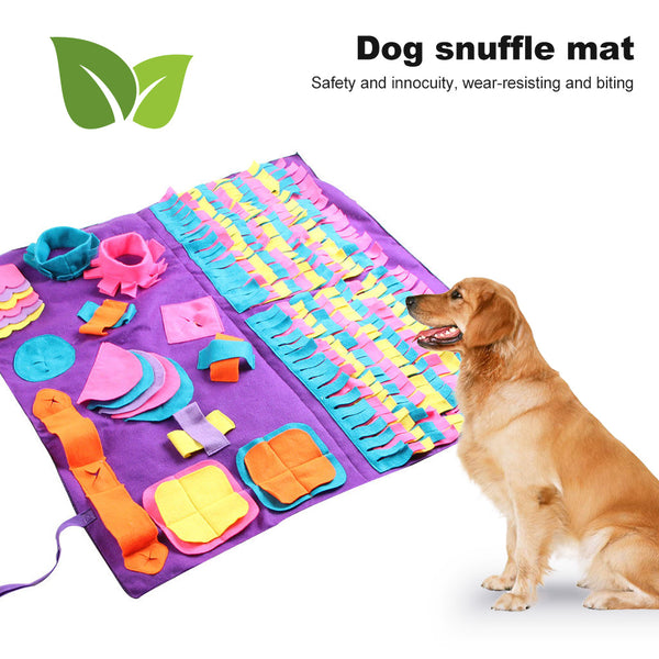 Pet Dog Snuffle Mat Detachable Purple Fleece Pads Training Blanket Dog Mat Relieve Stress Nosework Puzzle Toy 90x90cm | Vimost Shop.