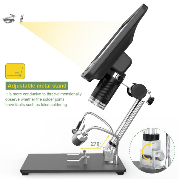 Andonstar AD208S 8.5 Inch LCD 5X-1200X Digital Microscope 1280*800 Adjustable 1080P Scope Soldering Tool with Two Fill Lights | Vimost Shop.