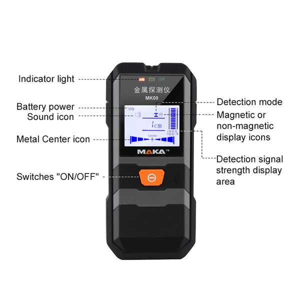 LCD Backlight Display Infrared Metal Detector Metal Objects Steel Wire Copper Tube Finder Depth Tracker Wall Scanner | Vimost Shop.