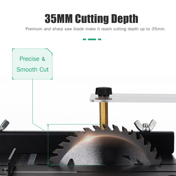 Table Saw Mini Desktop Saw Cutter with Saw Blade Grinding Wheel Adjustable-Speed Angle Adjustment 35MM Cutting Depth for Cutting | Vimost Shop.