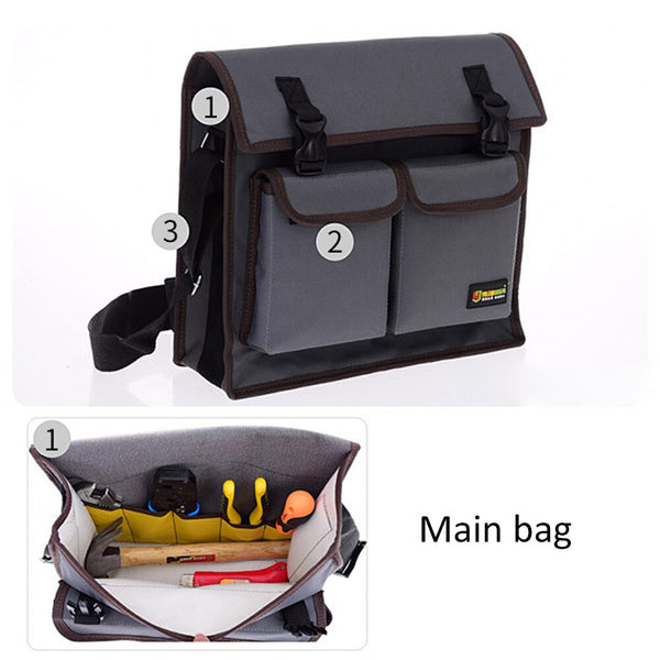 Multifunctional Single Shoulder Bag Hardware Electrician Toolkit Tool Bag Waterproof Wear-resistant Oxford Cloth tool organizer | Vimost Shop.