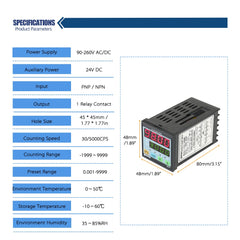 Multi-functional Intelligent 90-260V AC/DC Preset 4 Digital Counter Length Counter Length Meter Relay Output PNP NPN | Vimost Shop.