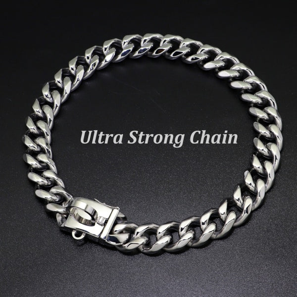 Super Strong Dog Chain Collar Stainless Steel Pet Slip Choke Silver Gold Chian Collars for Small Large Dogs Pitbull Bulldog