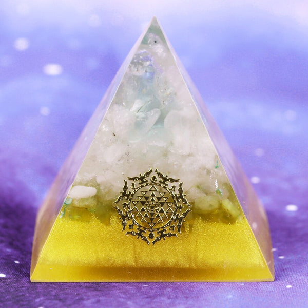 Orgonite Pyramid Orgone Healing Energy Natural Crystal  Fluorite Resin Crafts Growth Wisdom Charm Pyramid Jewelry Bring Chakra | Vimost Shop.