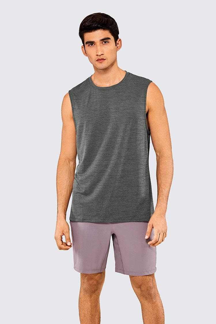 Men's Moisture-wicking Sleeveless Shirts Muscle Tank Lightweight Pima Cotton Workout Tank Tops