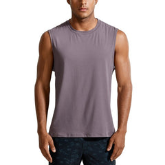 Men's Moisture-wicking Sleeveless Shirts Muscle Tank Lightweight Pima Cotton Workout Tank Tops