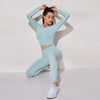 Yoga Set Seamless Women&#39;s Sportswear Workout Clothes Athletic Wear Gym Legging Fitness Bra Crop Top Long Sleeve Sports Suits