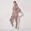 Yoga Set Seamless Women&#39;s Sportswear Workout Clothes Athletic Wear Gym Legging Fitness Bra Crop Top Long Sleeve Sports Suits
