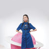 Plaid Chinese Style A Line Casual Vintage Dresses Women,Spring Chic Zipper Korean Ladies Summer Cheongsam Dress