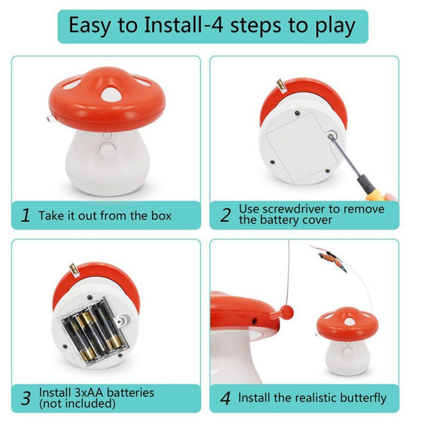 Smart Interactive Cat Toy Automatic Rotating Mode Toy Cats Funny Pet Game Electronic Cat Toy butterfly Feather Toys Kitty | Vimost Shop.