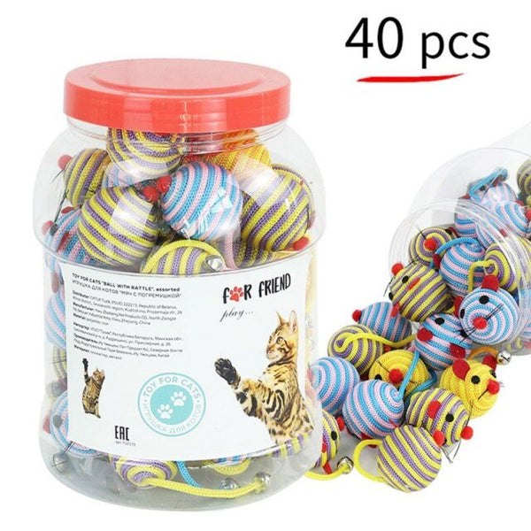 40pcs/pack Colorful Feather Cat Toys False Mouse Kitten Cat Toy Mixed Collection | Vimost Shop.