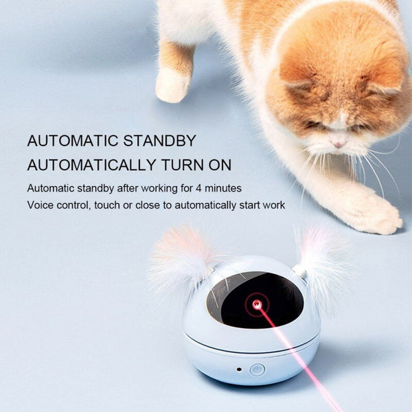 Electric Interactive Cat Toy Ball Feather Infrared Light Tease Tease Cat Stick Toys | Vimost Shop.