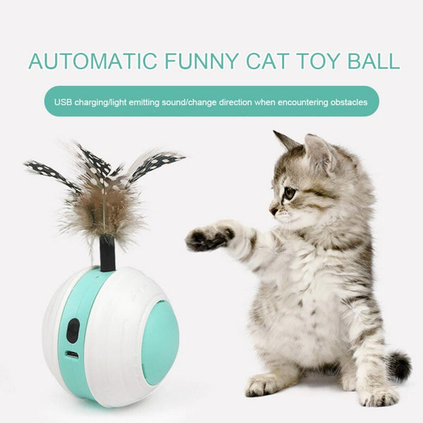 Smart Interactive Cat Toy USB Rechargeable Led Light Self Rotating Ball Pets Playing Toys Motion Activated Pet Ball | Vimost Shop.