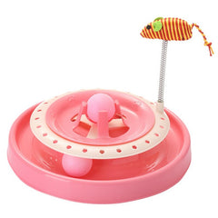 Pet Cat Toys Turntable Spring Mouse Toy Plastic Cat Funny Crazy Amusement Disk Cat Kitten Teaser Pet Interactive Toys