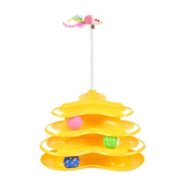 Pet Cat Stick Toy Funny Tower Tracks Disc Cat Tracks Toys Training Intelligence Amusement Plate Cat Ball Toys For Cats Kitten | Vimost Shop.