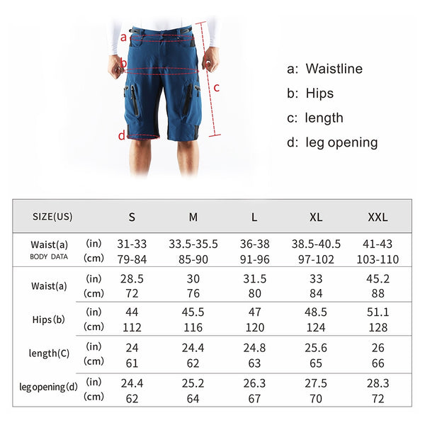 Men Outdoor Sports Cycling Shorts MTB Downhill Trousers Mountain Bike Bicycle Shorts Water Resistant Loose Fit