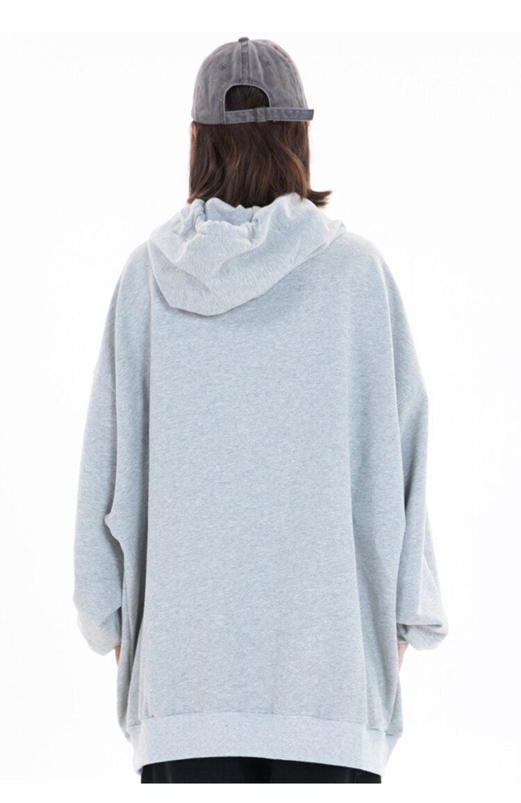 Hoodie Men Hit Color Letter Patch Hooded Sweatshirt Pullover Spring Harajuku College Style Simple All-match Streetwear