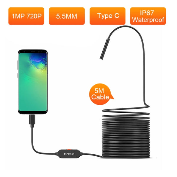 Micro USB Endoscope 1MP 5MP 5.5/8.5mm Pipe Inspection Camera IP67 Waterproof Borescope Type C for Android PC MacBook | Vimost Shop.