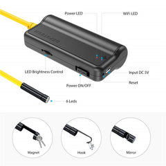 8.5mm WIFI Endoscope 5.0MP Zoom Camera IP67 Waterproof Inspection Borescope for Android iOS PC 6 LEDs Adjustable | Vimost Shop.